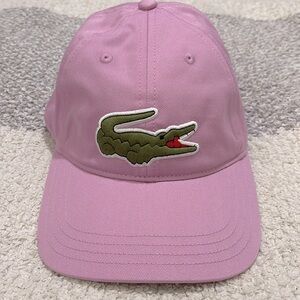 Lacoste Pink Baseball Cap with Green Crocodile Patch